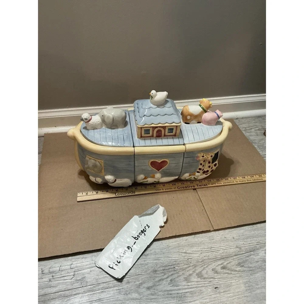 NOAH'S ARK CANISTER VINTAGE CERTIFIED INTL CORP SUSAN WINGATE SET 3 10